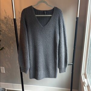 Vici Gray V-Neck Sweater Dress